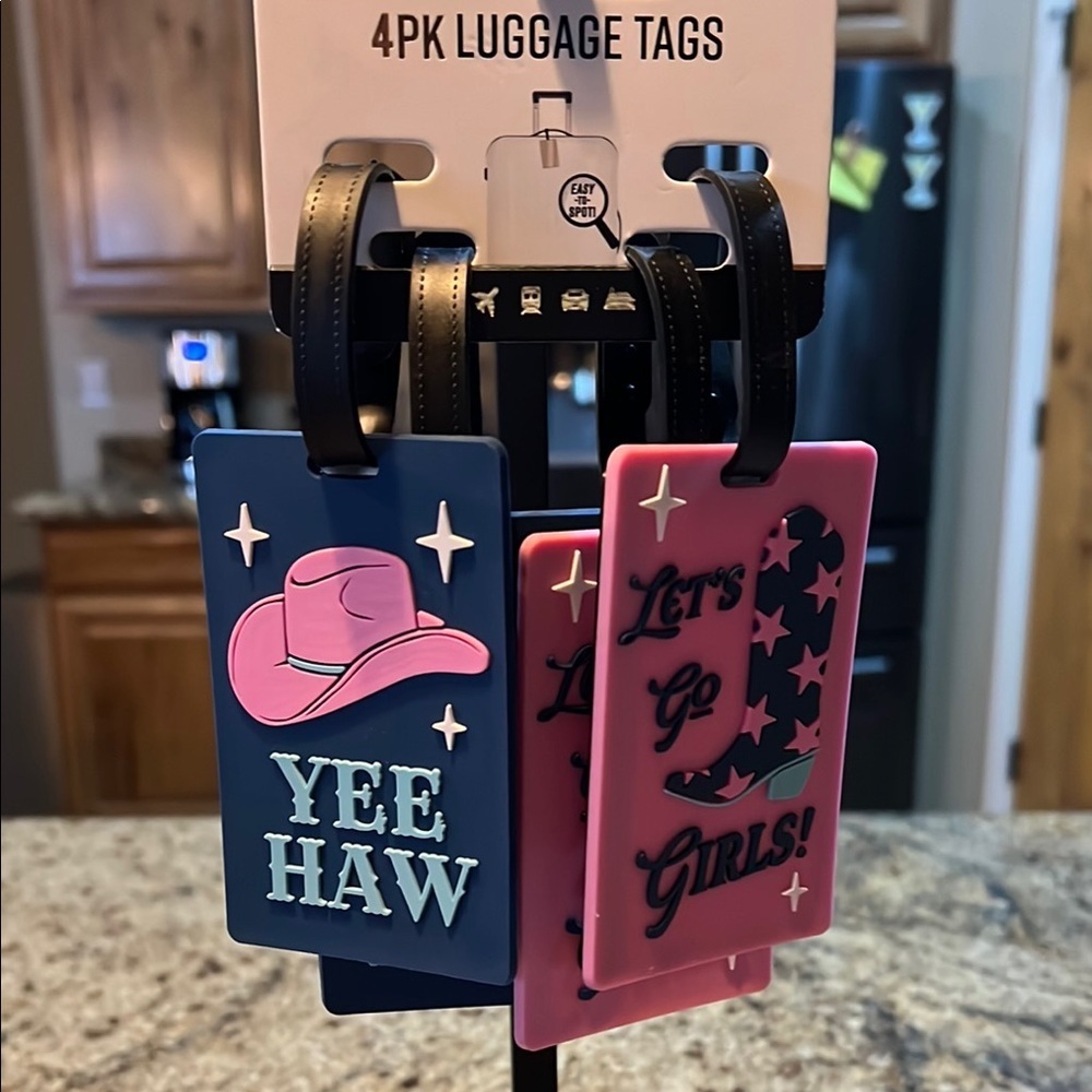 Blue and Pink Stylish Luggage Tags for Easy Identification